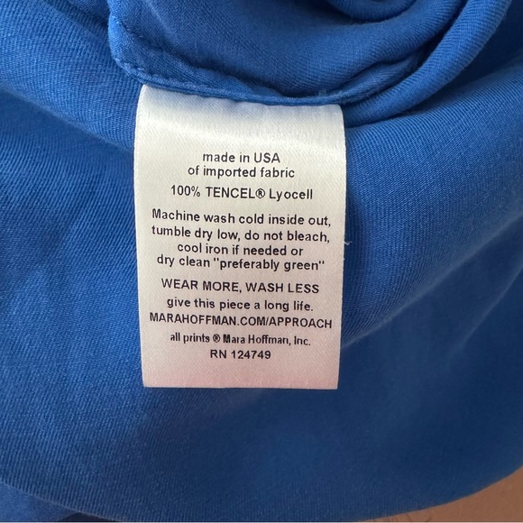 Mara Hoffman Saga Shirt Dress In Cobalt Blue Small - Picture 9 of 13